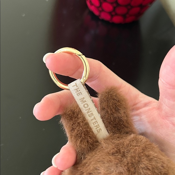 Dark Brown Labubu Little Monster Fluffy Head Keychain Bag Charm New Plush Pom - Picture 7 of 14